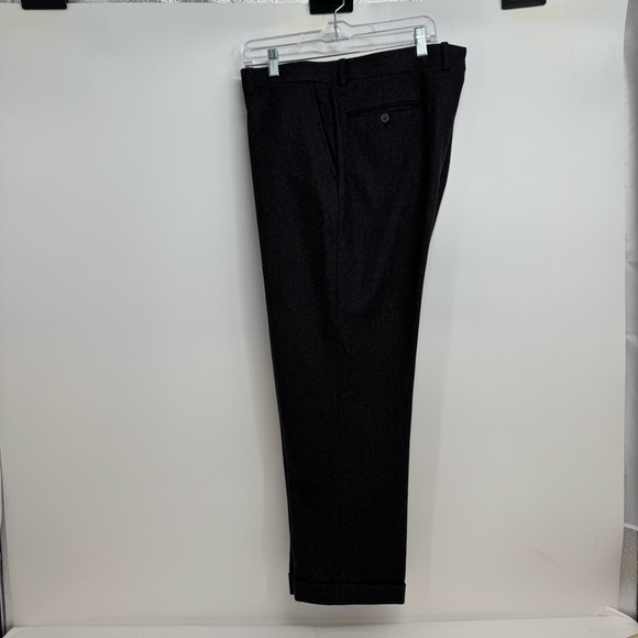 Polo Ralph Lauren Pants Slacks Mens 38x28.5 Gray Cuffed Wool Made In Italy